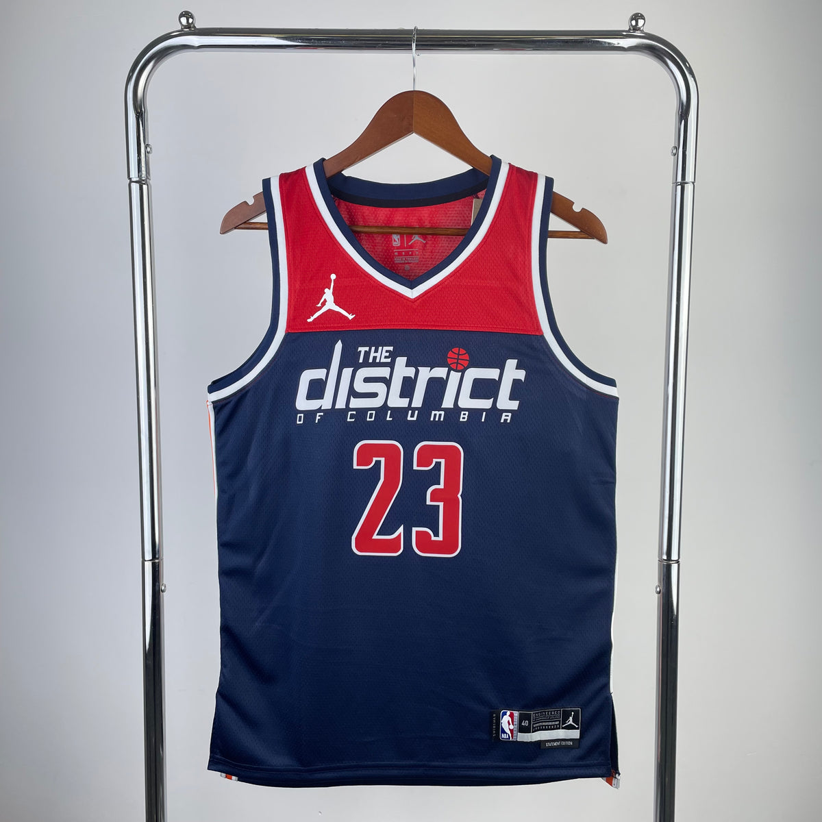 Blue and red Wizards jersey
