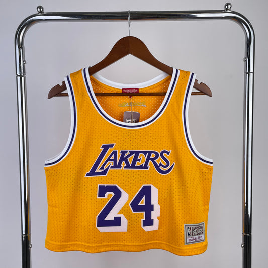 Camiseta sin mangas amarilla de mujer de los Lakers