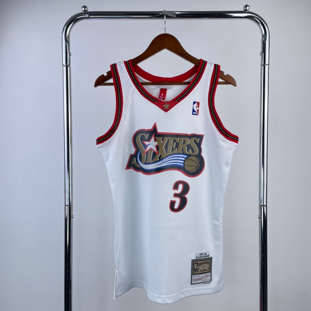Camiseta sin mangas blanca de los 76ers