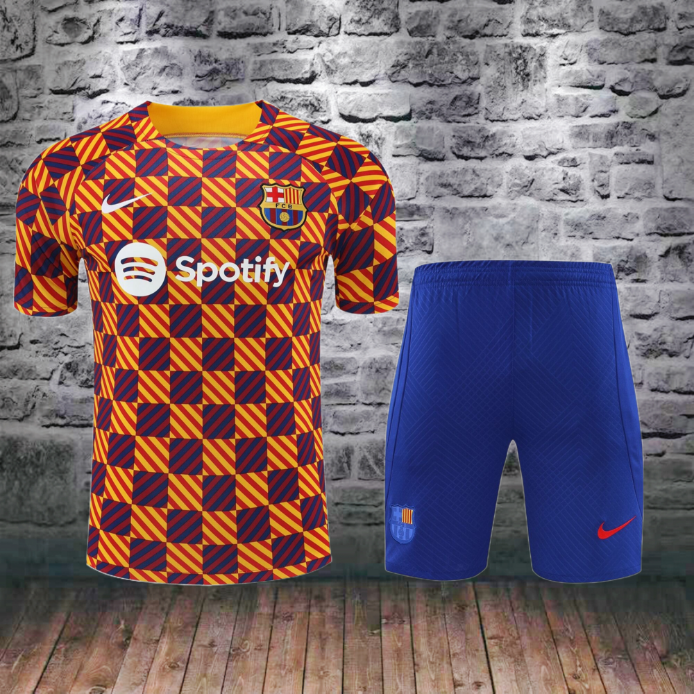Barcelona checkered short training suit 23/24