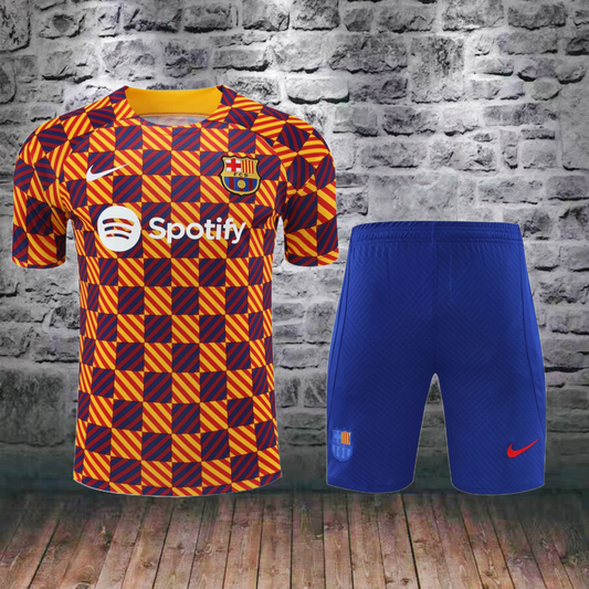 Barcelona checkered short training suit 23/24