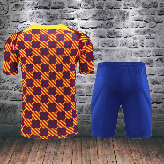 Barcelona checkered short training suit 23/24