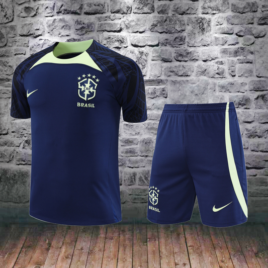 Conjunto corto de entrenamiento Brasil azul 22/23